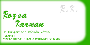 rozsa karman business card